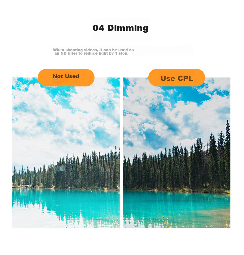 Zhuoer True Color CPL Polarizing Filter, Ultra-Clear Filter Double-Sided Multi-Layer Coating Eliminates Reflections Suitable for Canon Sony Landscape Photography, 49mm CPL Lens 7
