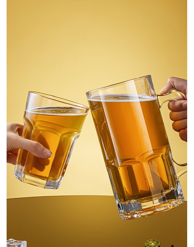 Baijie Beer Mug Creative High-Quality Glass Whiskey Cup Juice Beverage Water Cup 500ml 9