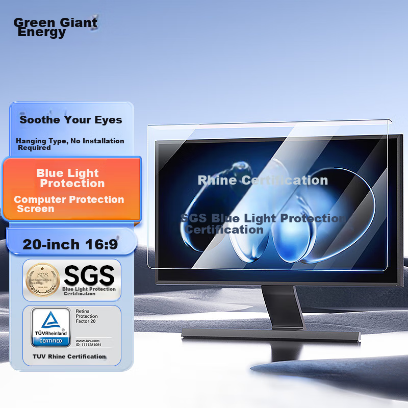 Llano [Lian Certification], Computer Monitor Anti-Blue Light Protective Screen, Anti-Blue Light Anti-Radiation Eye Protection Film, Desktop Acrylic Hanging Screen for AOC, Etc., Universal 20-Inch 16:9