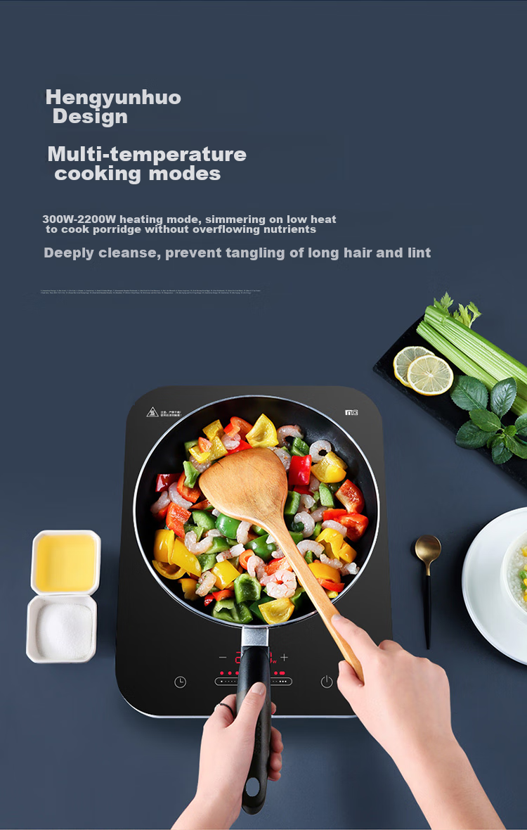 Midea Induction Cooker Ceramic Cooktop, High-Power Household 2200W, Constant Even Heat Technology, Smart Timer, Hot Pot And Stir-Fry Set with Microcrystalline Panel C22-WH2237 6