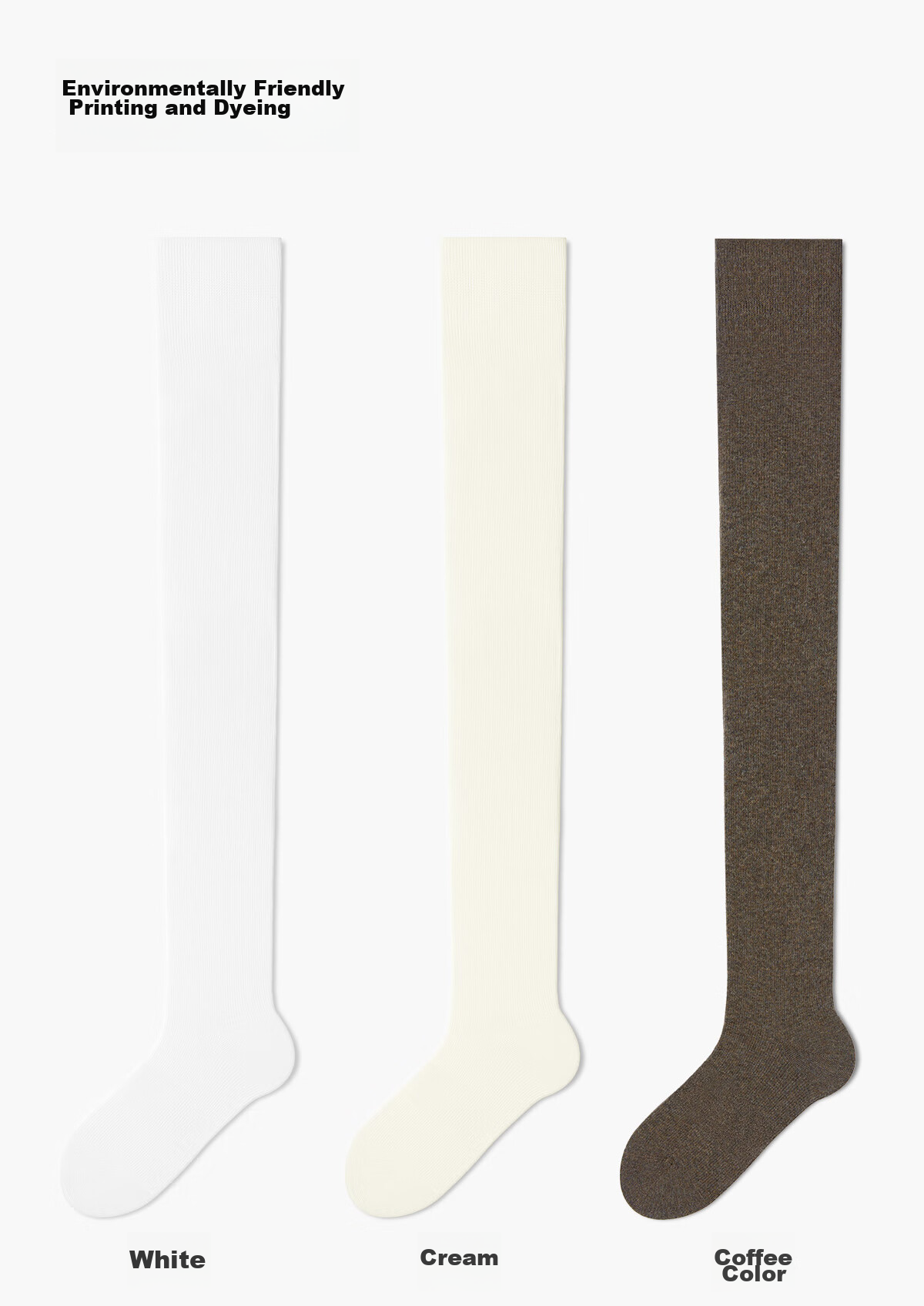 Mianzhuwu Anti-Slip Slim Leg Thigh Socks Knee Protection High Tube Pure Cotton 10A Antibacterial Non-Slip Over-Knee Socks Women's Long Socks 2 Pairs 33