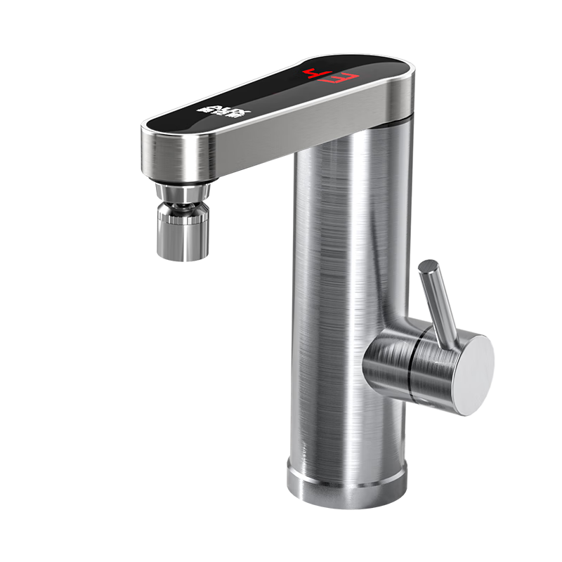 AUX Electric Water Heater Faucet, Bathroom Sink Hot And Cold Dual-Use Smart Digital Display Fast Heating Kitchen Treasure Instant Electric Water Heater, Bottom Water Inlet WT1X3 Stainless Steel Body