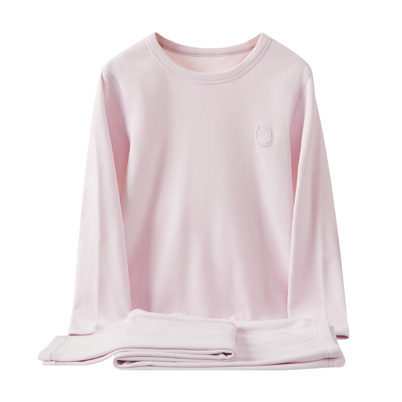Hengyuanxiang Children's Thermal Underwear Set, Girls' Thin Fleece Thick Winter Style Autumn Clothes And Pants, Girls' Student Antibacterial Base Layer Pajamas