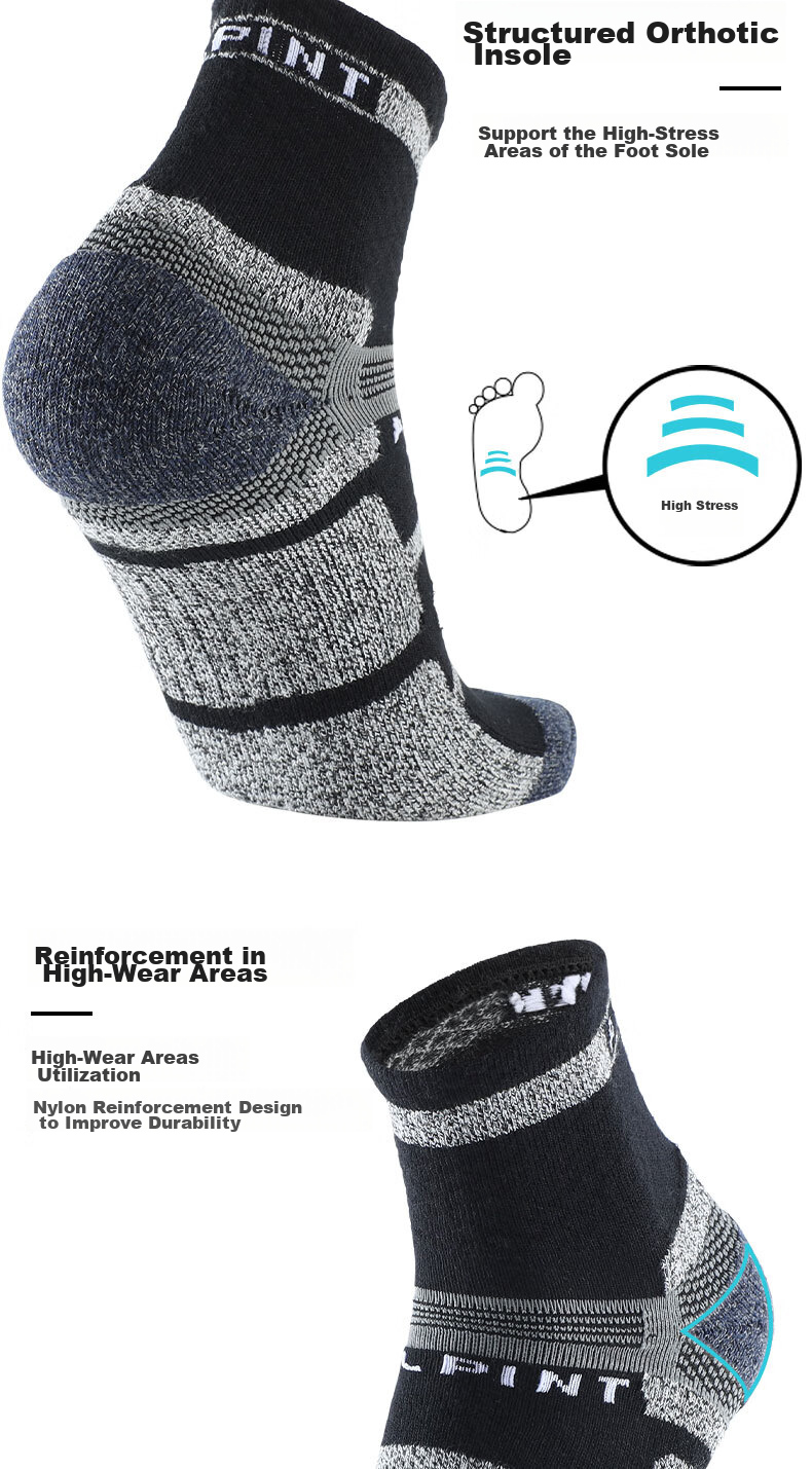 ALPINT MOUNTAIN Men's Professional Hiking Socks, CoolMax Mid-Calf Quick-Dry Breathable Sports Socks for Outdoor Trekking 5