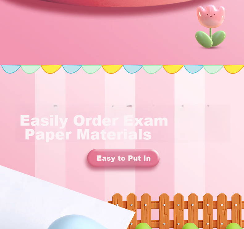 Touch Fish Stapler Cartoon Mini Set Cute Mini Student Stationery Flower Shop Floral Multi-Functional Binding Machine Stapler Exam Paper Stapler Pink 10