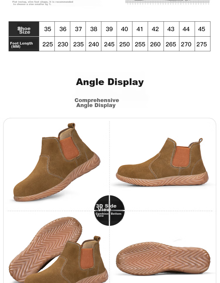 JUNBU Welding Safety Shoes for Men with Steel Toe Cap, Anti-Smashing, Puncture-Resistant, Lightweight, Anti-Scalding Construction Site Safety Work Shoes 1061L Size 37 16