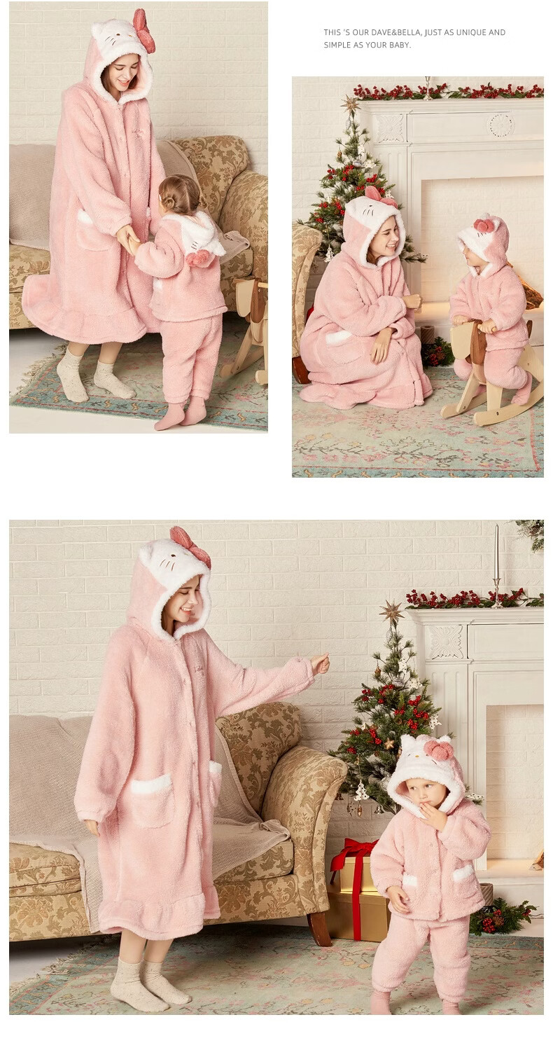 DAVE & BELLA x Hello Kitty Girls' Winter Flannel Pajama Set 1