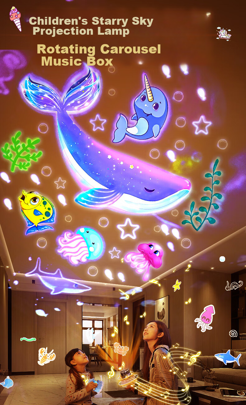Mixiaoshu Starry Sky Projection Lamp Children's Toy Gift for Girls And Boys Aged 7-14 Birthday Present Music Box with Sound 1
