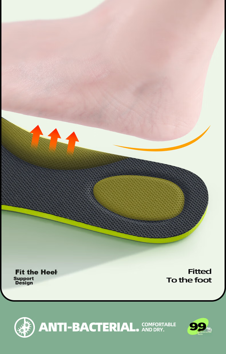 3AnGnI 3 Double Pack Insoles for Men, Odor-Resistant, Antibacterial, Shock-Absorbing, Soft And Elastic for Women, Sweat-Absorbing And Odor-Eliminating, for Military Training, Size 42 12
