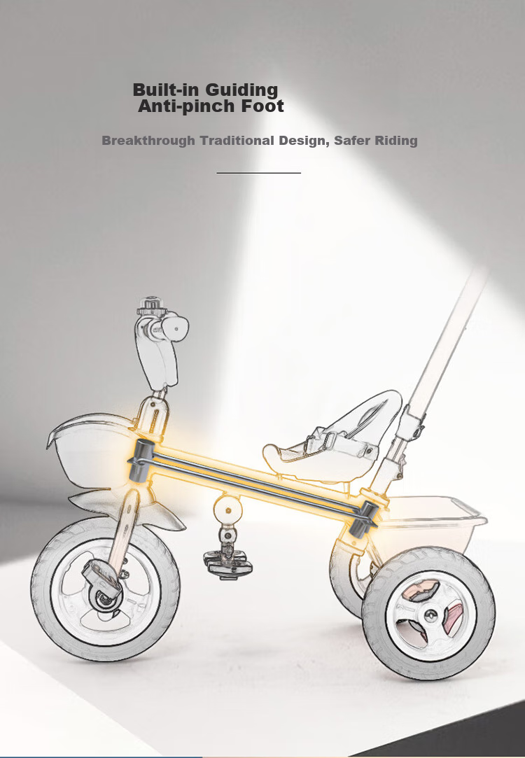 BABYJOEY Children's Tricycle Pedal Bike for Ages 1-3 Simple Bicycle Multifunctional Push Bike Little Bee Orange 4