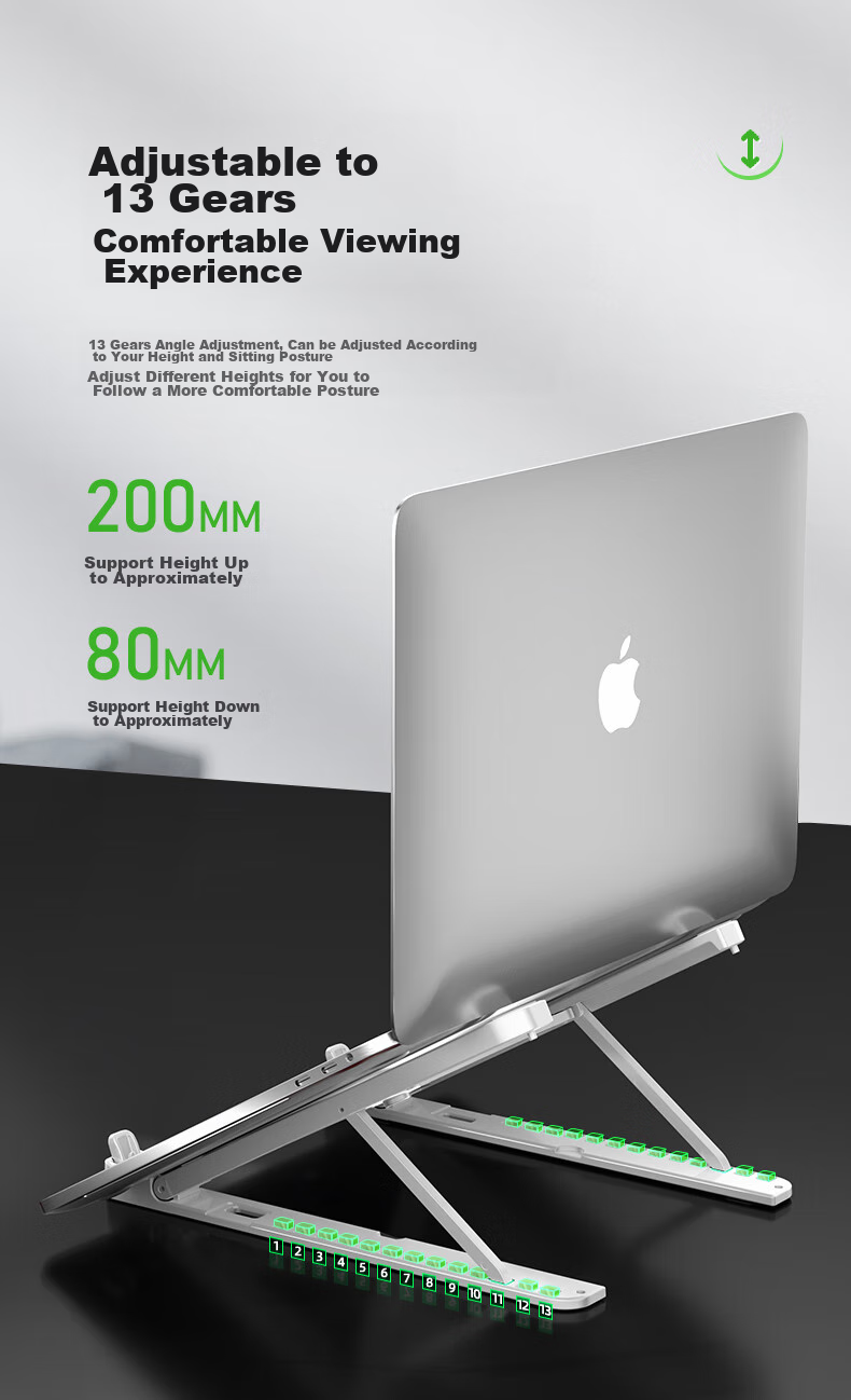 SUOHUANG Laptop Stand Cooling Pad, Desktop Riser, Portable Height Adjustable Stand, Invisible Base for Macbook Accessories, Universal Cervical Spine Foot Pad Support 3