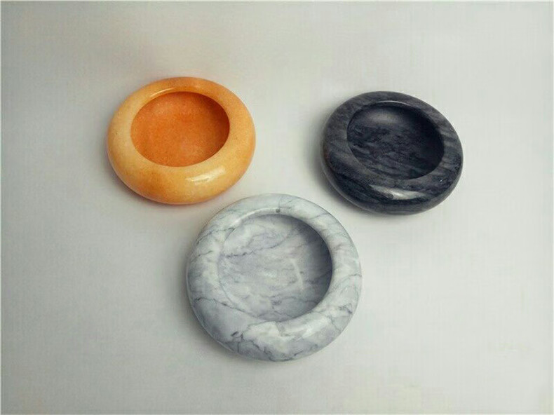 家里的装饰品 晶莹剔透玉石烟灰缸带盖子天然石头烟缸家居生活办公室