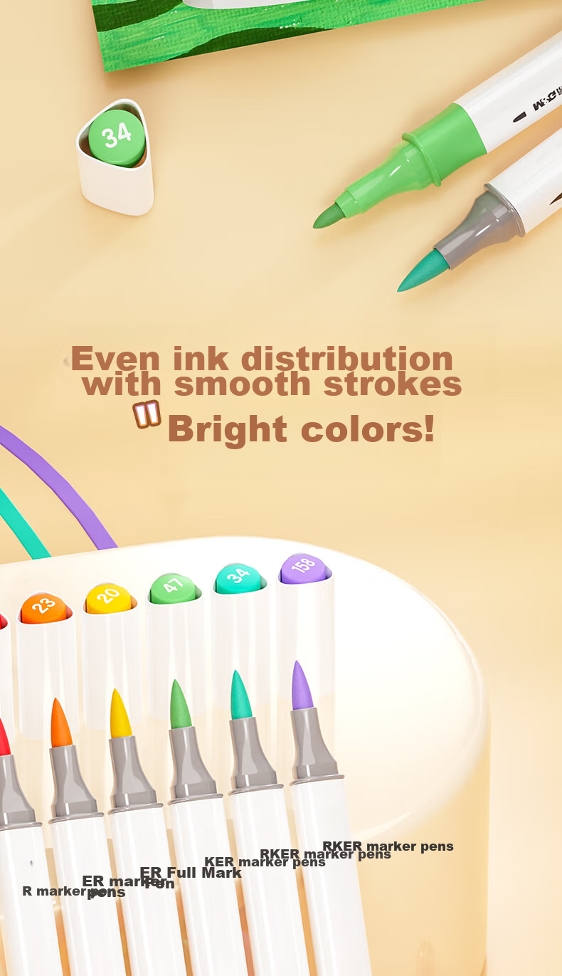 M&G Stationery, 36-Color Acrylic Markers, Triangular Dual-Tip, Waterproof, Children's Doodle Drawing, Guka Birthday Gift, APMV0991 8