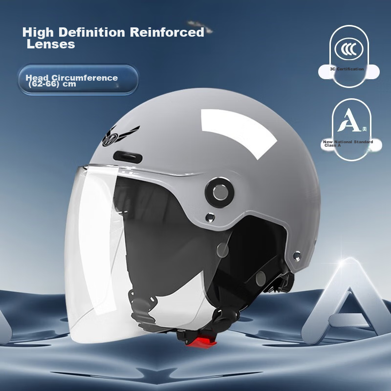 MYARMOR Extra Large Helmet (Head Circumference 62-66cm), Electric Vehicle 3C Certified, New National Standard Large Size Motorcycle Half Helmet, Unisex All-Season Safety Helmet for Electric Scooters, Modern Gray