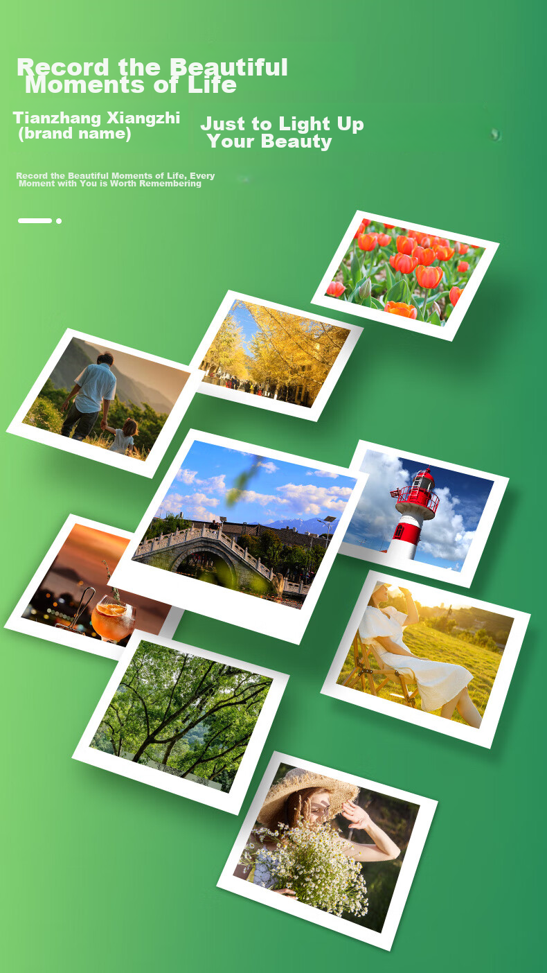 TANGO Photo Paper 230g High Gloss Inkjet Printing Paper 4R/6 Inch Landscape Photo Travel Record Flyer Photo Paper Printing 20 Sheets/pack New Green TANGO 2