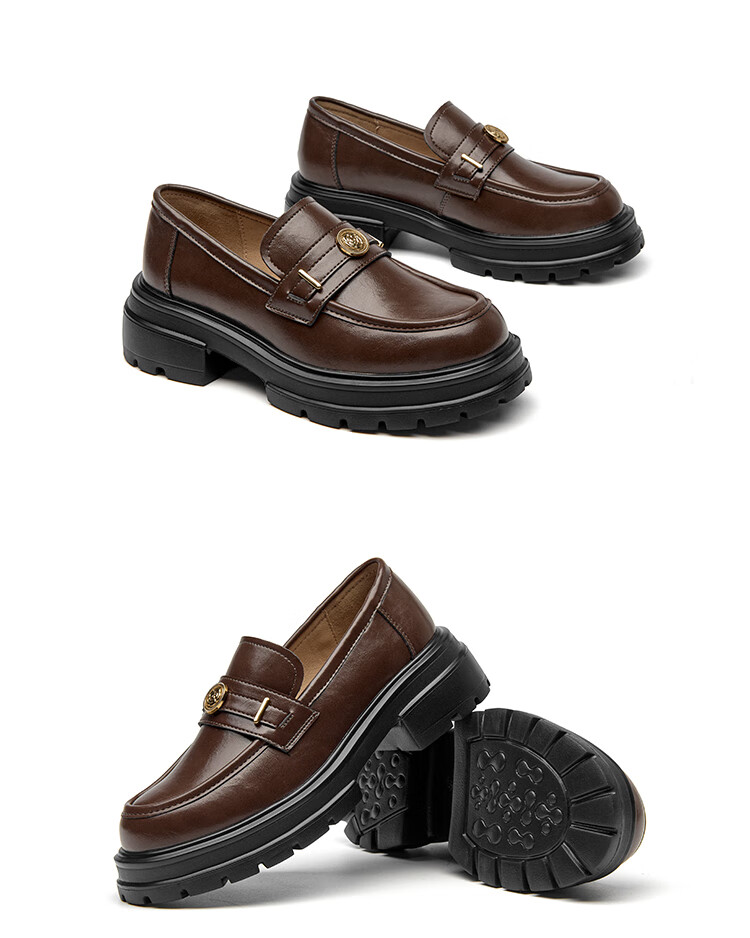 Dusto Women's Loafers, Spring 2026 New Fashion Casual Elegant Chunky Mid-Heel Slip-On Round Toe Shoes for Wome 11