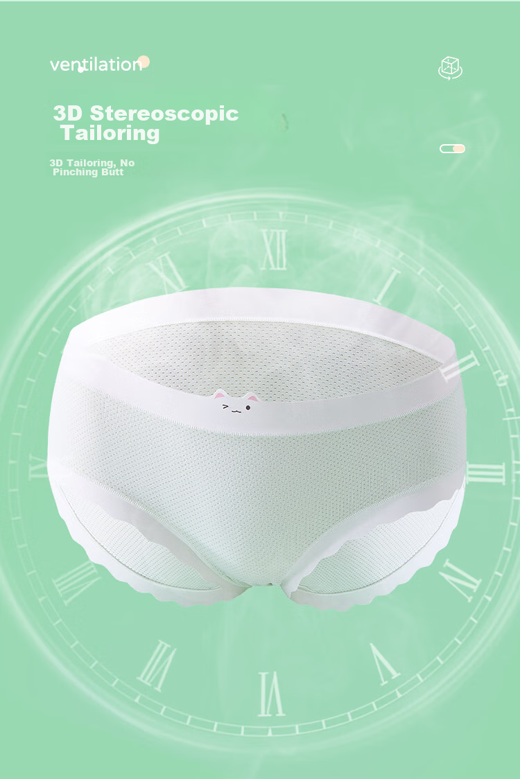 LangSha Children's Underwear, Girls' Summer Thin Ice Silk Seamless Panties, Antibacterial Triangle Mesh Shorts for Teenagers And High School Students 2