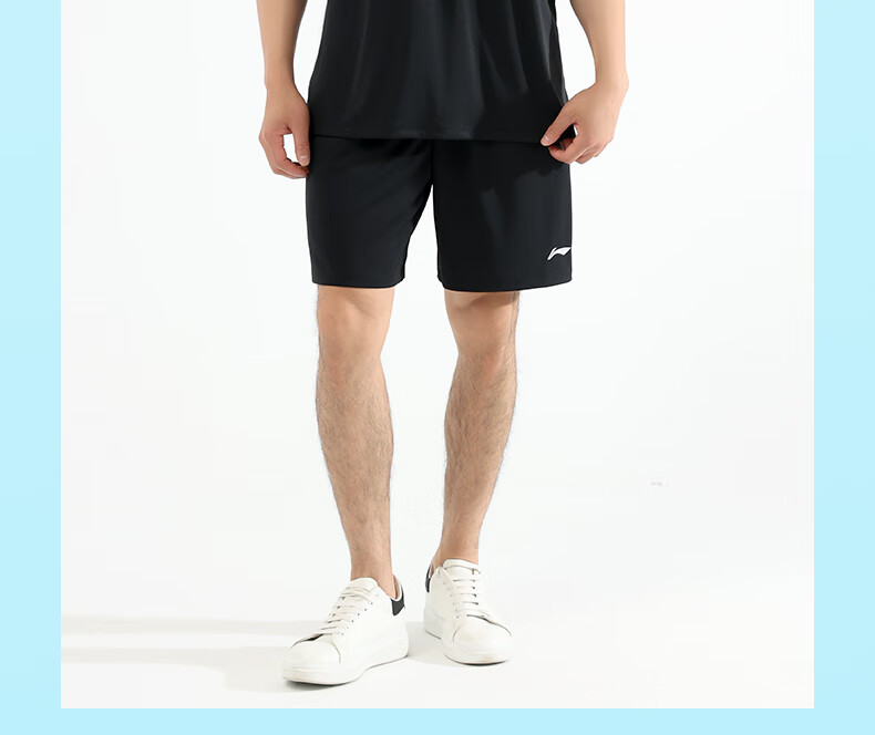 Li-Ning Vest Set, Summer Running Sports, Men's Quick-Dry Shirt, Fitness Breathable Training, Martial Arts Shorts, T-Shirt Two-Piece Set 30