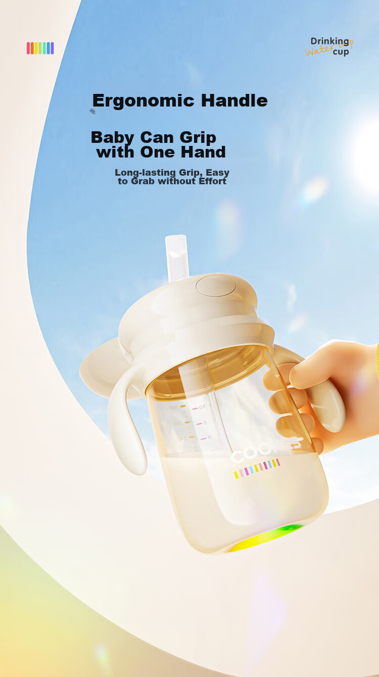 COOKSS Baby Sippy Cup with Straw, Bottle for Infants And Toddlers, 6 Months to 3 Years Old Children's Large Capacity Water Cup And Bottle, PPSU Material 13
