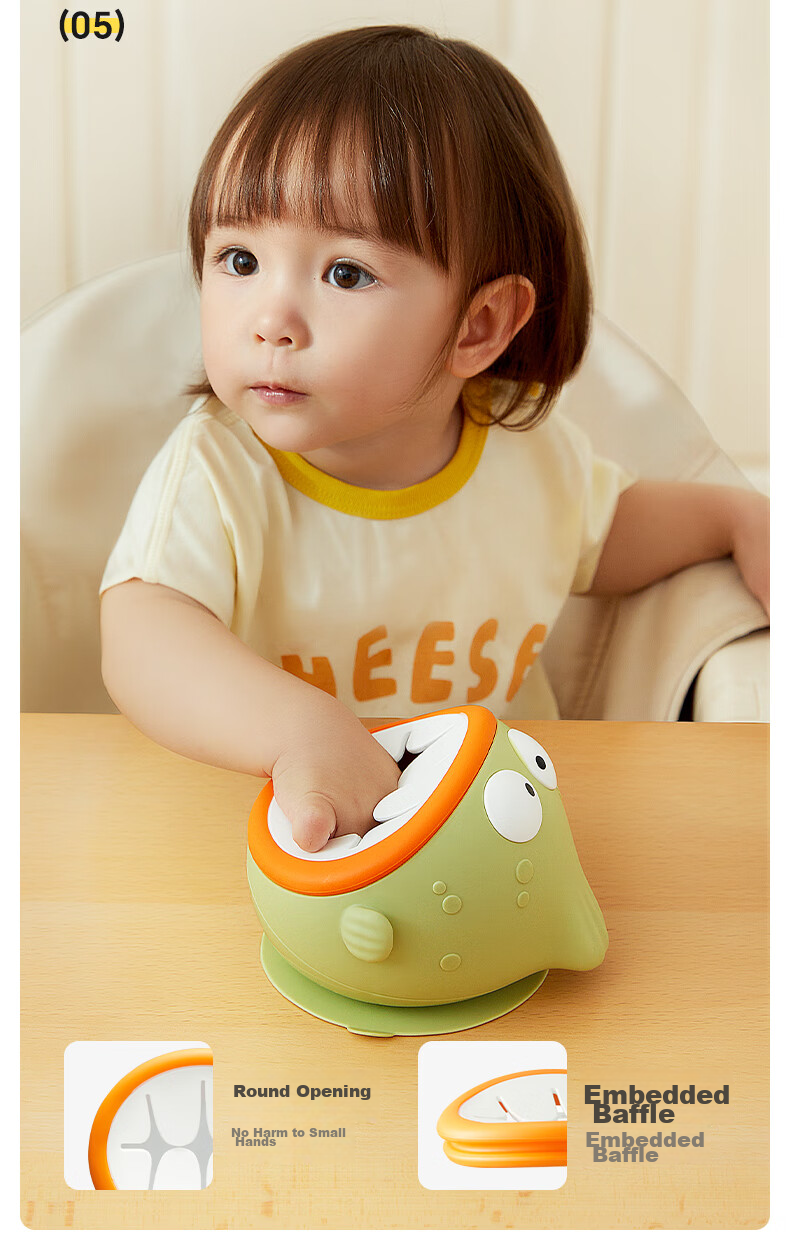Huangchong Baby Food Bowl with Suction Base, Anti-Drop And Anti-Scalding Training Bowl for Infants And Children, Silicone Tableware for Learning to Eat 17