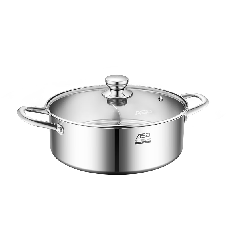 ASD Hot Pot, 304 Stainless Steel, No Flavor Transfer, Yin-Yang Pot, Compatible with Induction And Gas Stoves, 32CM Hot Pot, FS32H3Q