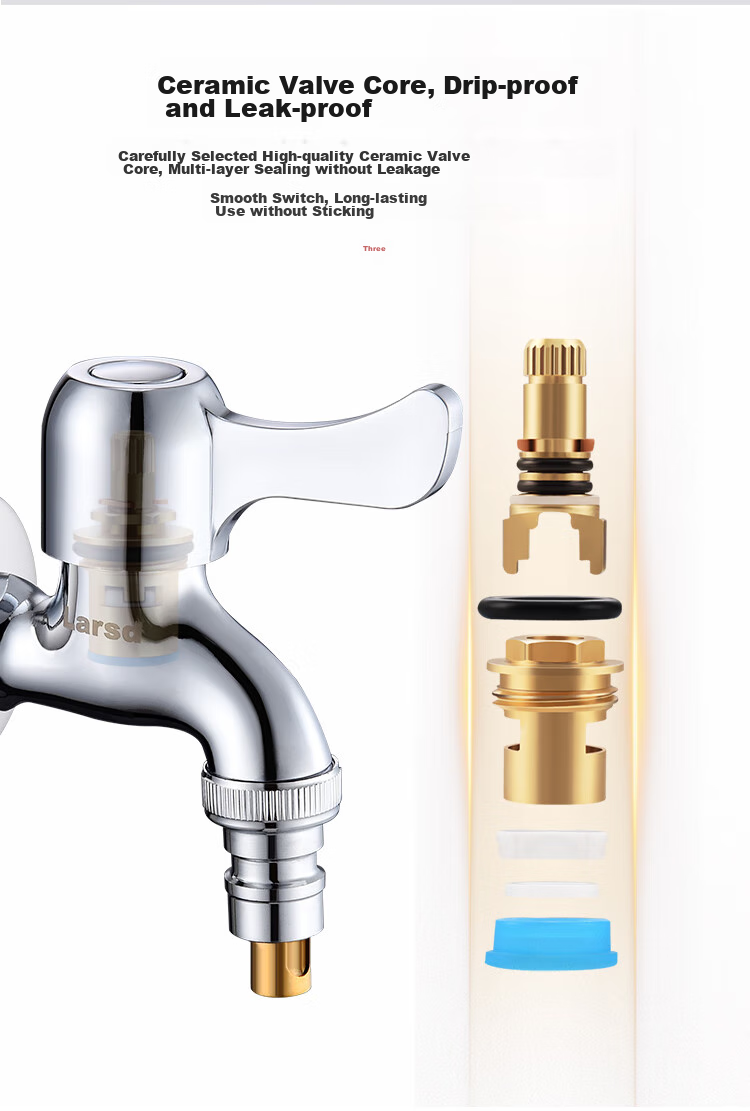 Larsd Washing Machine Faucet, with Automatic Water Stop, Quick-Open Single Cold Water Tap LD10767 13