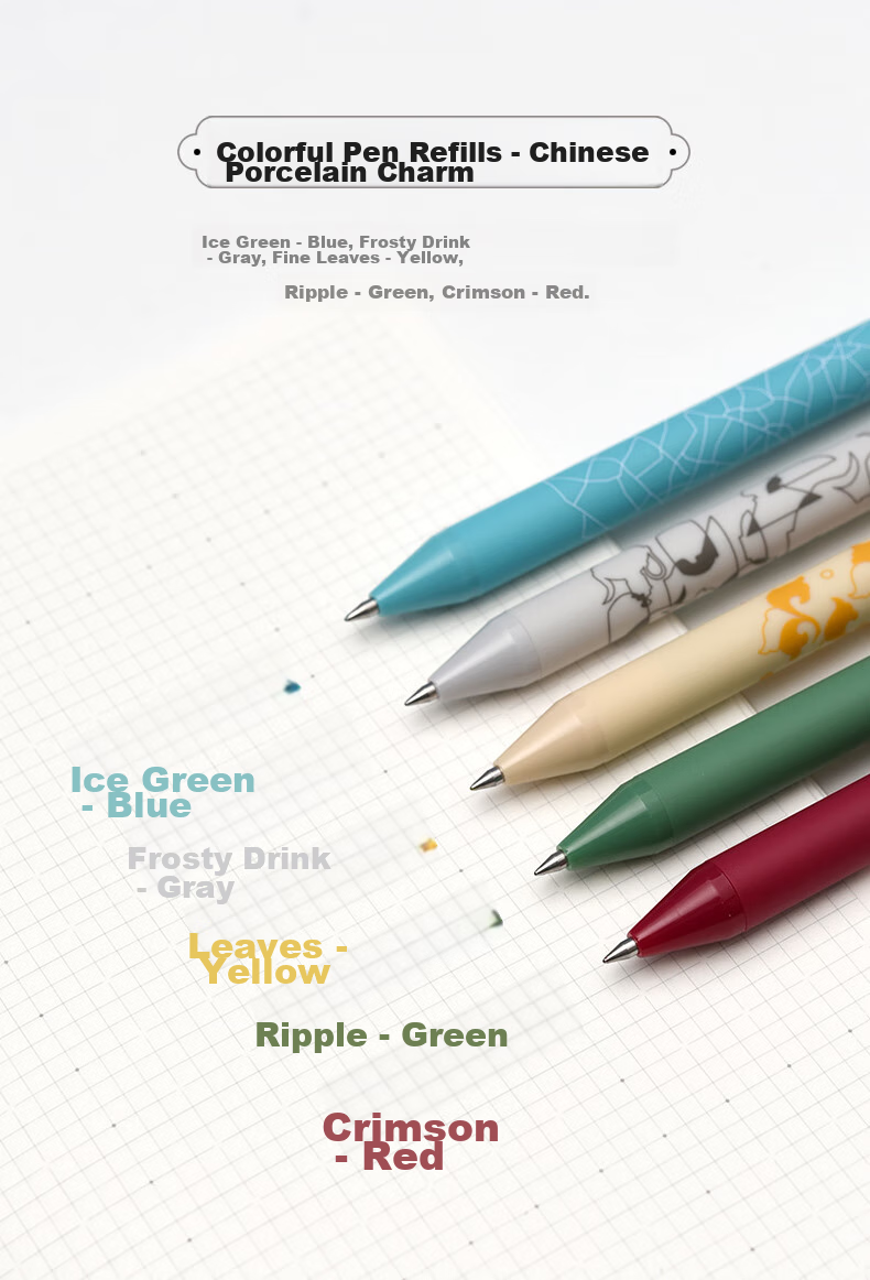 [Back to School Essential] KACO Colored Retractable Gel Pen Set, National Museum Yan Yi Co-Branded Edition, 0.5mm Signature Pens, Journaling Pens, Multi-Color Ink Pens, 15 Pens/set K1015 4