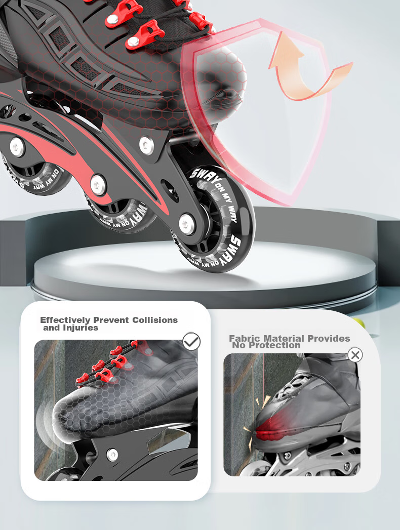 SWAY Roller Skates for Children, Inline Skates Set with Adjustable Wheels for Boys And Girls, Roller Skates for Beginners And Older Kids M7 9