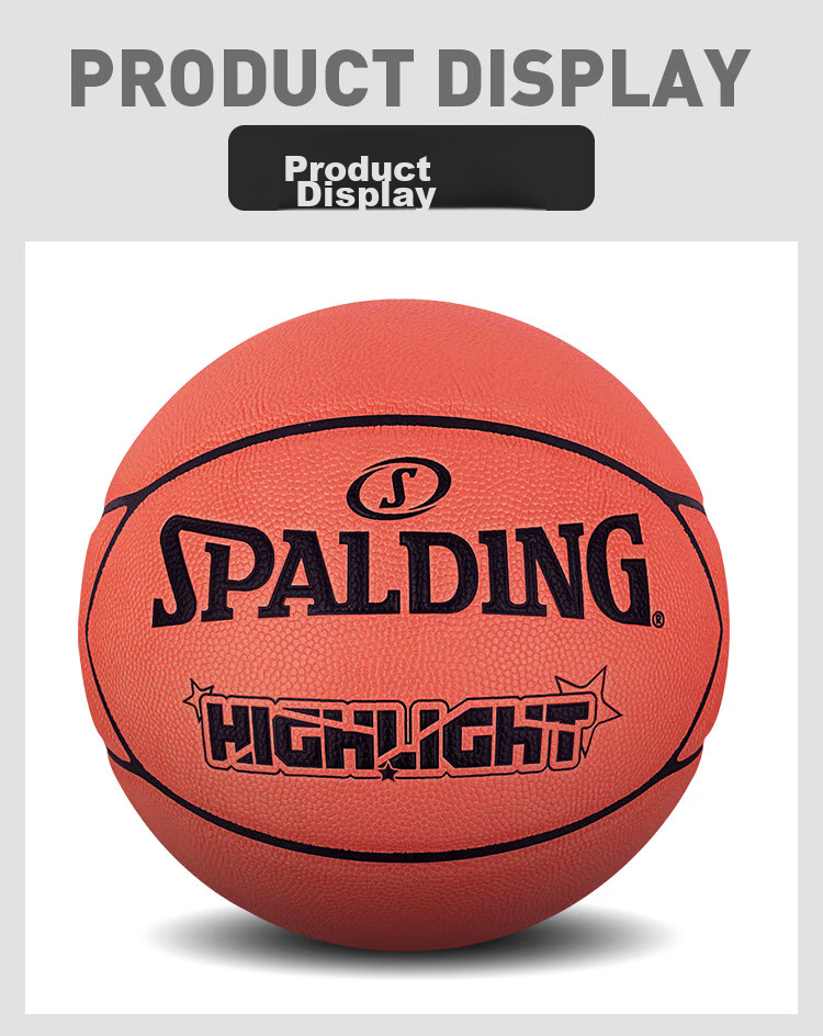 SPALDING Star Basketball Unique 7-Piece Star Formation Man 7 PU Material Highlight Series 77-362Y Fluorescent Orange 6