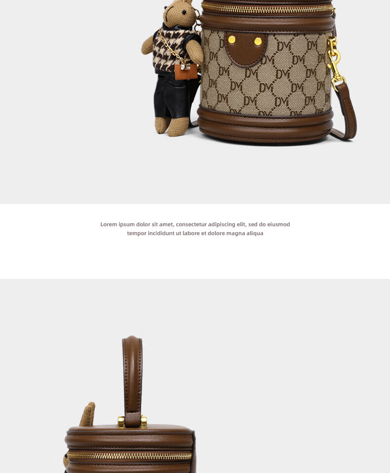 Aiqinghai Handbag, Women's Bucket Bag, Crossbody Shoulder Cylindrical Phone Bag, Niche Birthday Mother's Day Gift, Practical Present for Mom 28