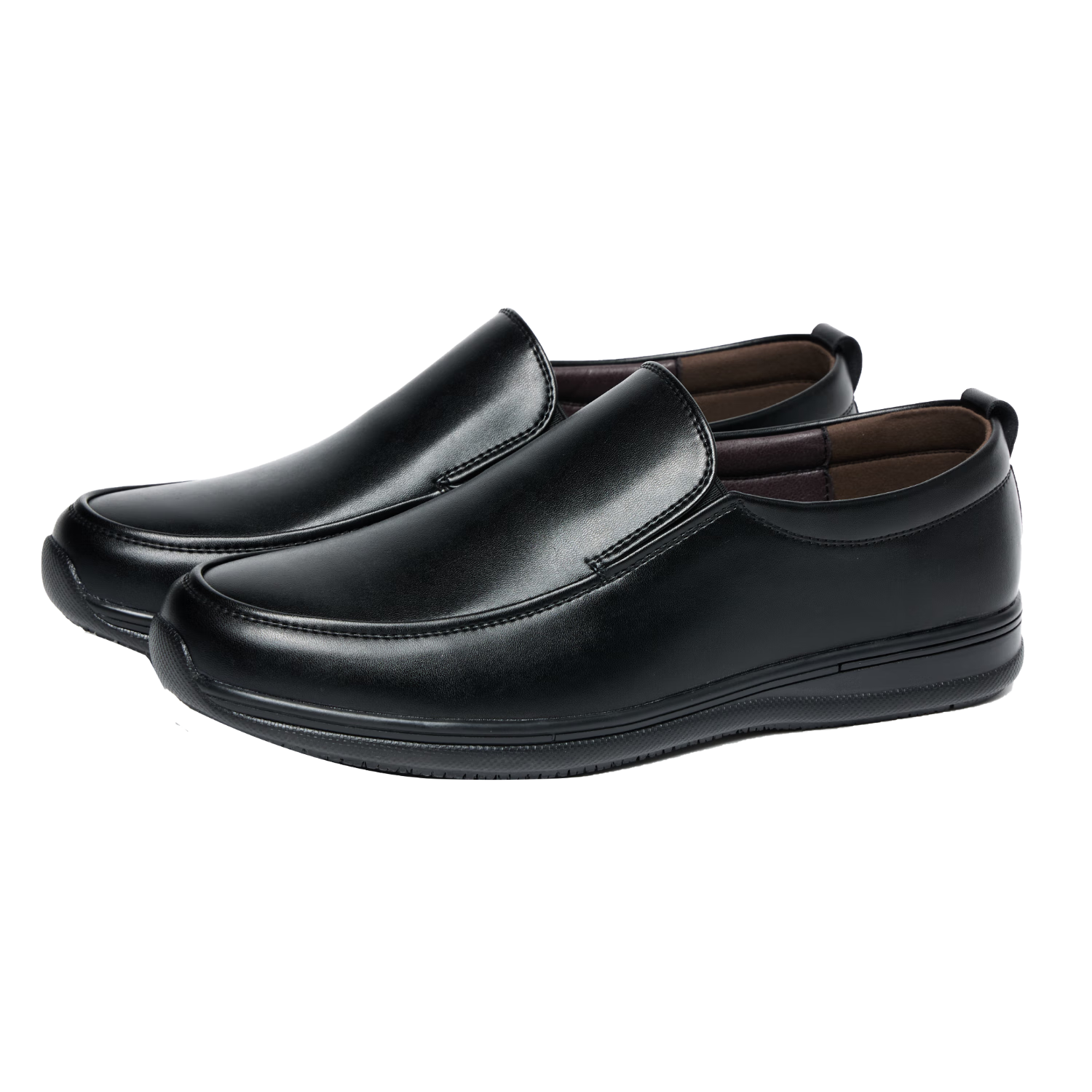 Chuwang Chef Shoes, Non-Slip Upgraded Slip-On Kitchen Work Shoes, Water-Resistant Casual Soft-Soled Leather Shoes for Men, 5222D, Size 40