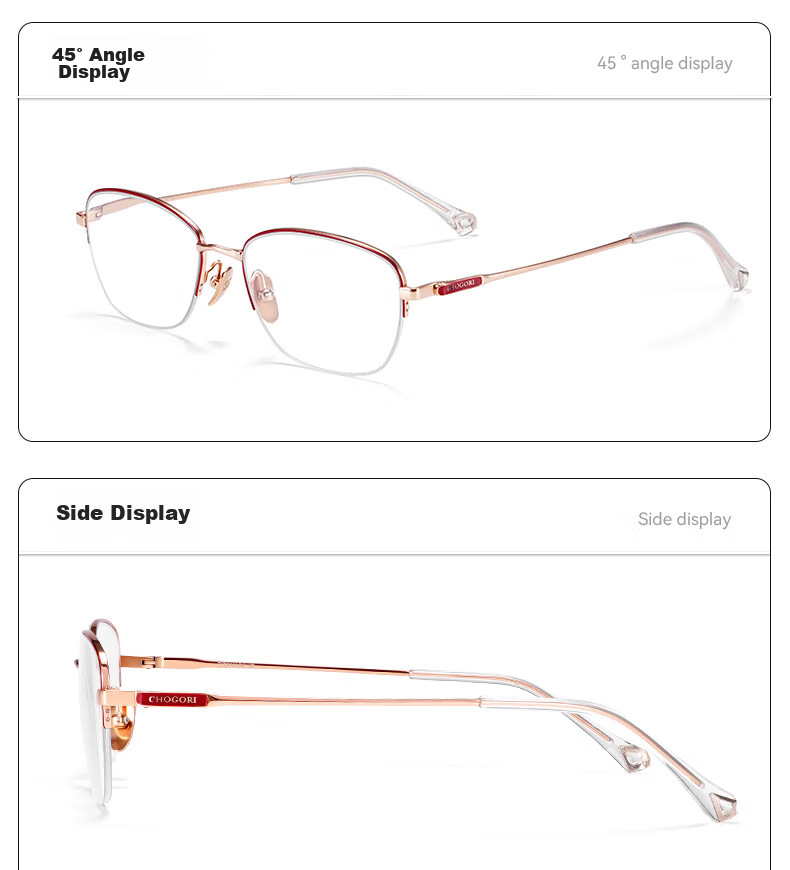 Xiyanghong Pure Titanium Reading Glasses for Women, Fashionable High-End Anti-Blue Light Mother's Day Gift for Mom A103M 400 Degree 12