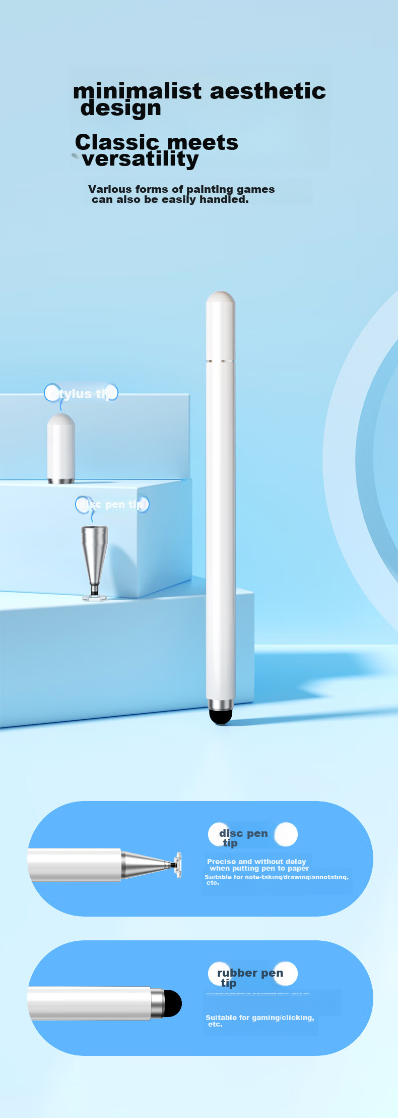 LinkStone Metal Retractable Teaching Pointer, Seewo Electronic Whiteboard Touch Pen, Multimedia Teaching Capacitive Pen All-In Smart Blackboard, Handwriting Pen, Learning Machine Touch Screen Pen, White 5