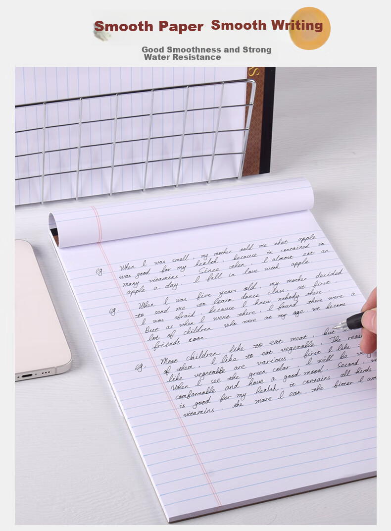 KAISA VERITAS Series Paper Notebook, American A4 Size, 50 Sheets, Thick Paper, Work Journal, Draft Book, 2-Pack 4