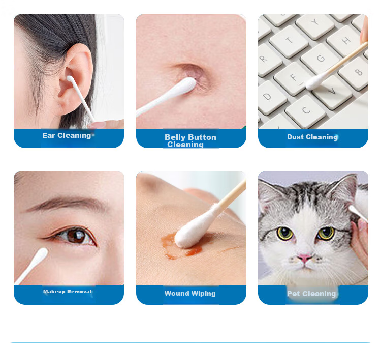 YOUAO Cotton Swabs for Ear Cleaning [100 Pieces * 10 Packs = 1000 Pieces] Makeup Cotton Swabs for Adults And Children, Ear And Nose Cleaning 3