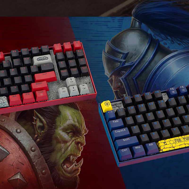 BLIZZARD YGM1 World of Warcraft Official Authentic Game E-Sports Wired Mechanical Keyboard Full Key Anti-Ghosting Hot-Swappable Backlit Custom Switch Mechanical Keyboard - Alliance Blue 9