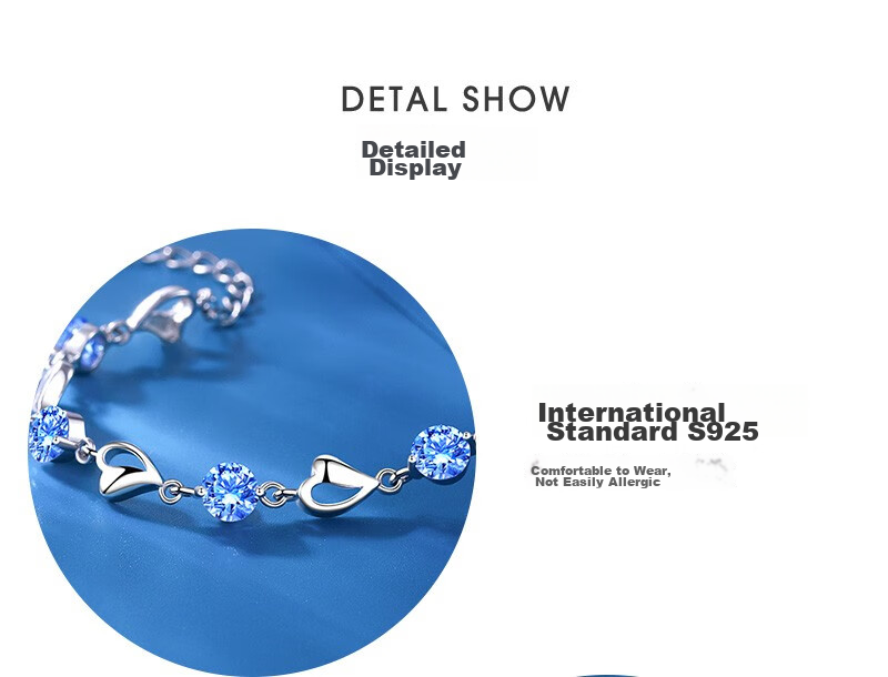 ALLOVE Ocean Heart Pure Silver Bracelet for Women, 2026 New Style Birthday Gift for Women, High-End Niche Present for Girlfriend Or Wife 3