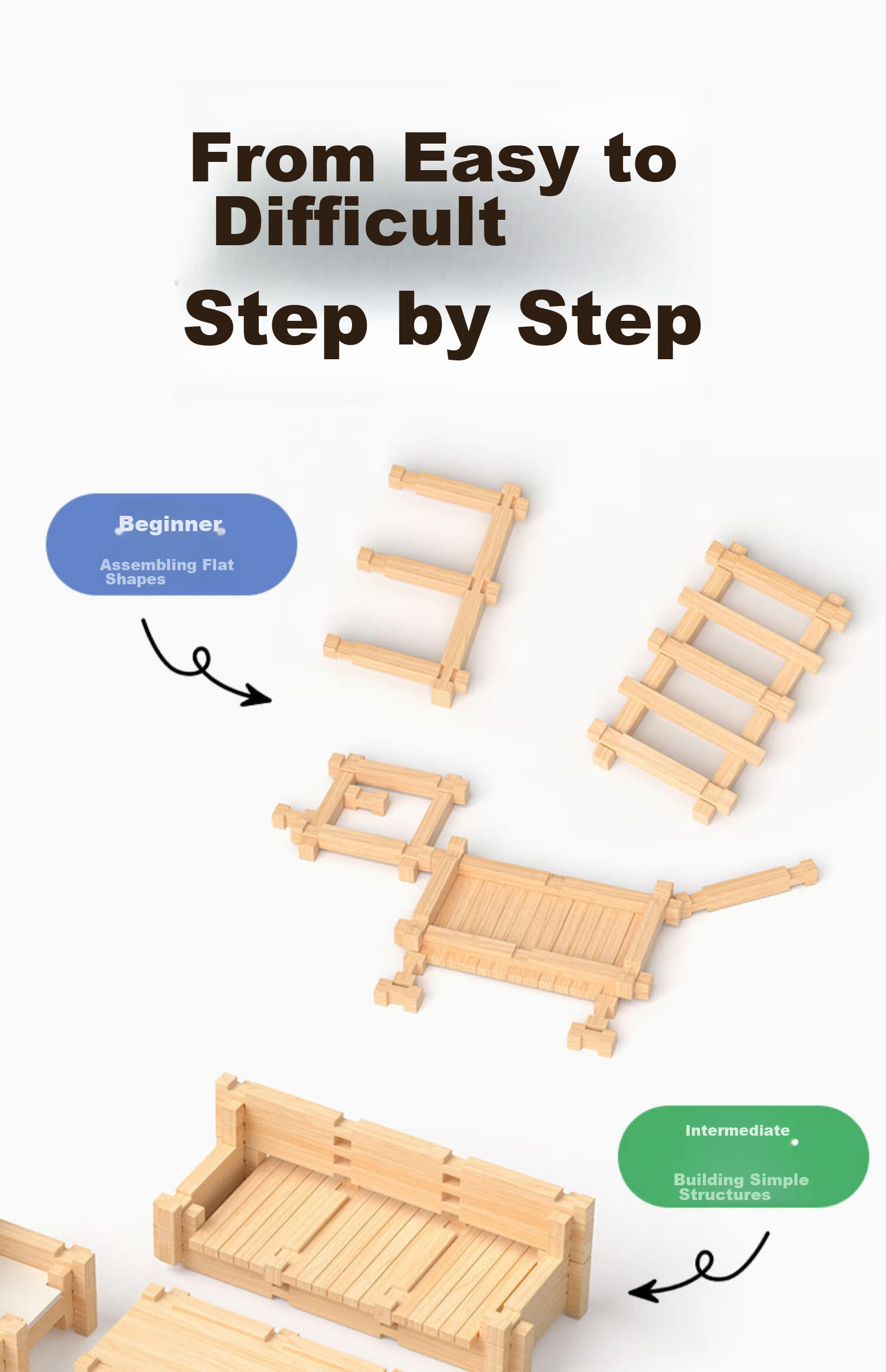 SHIGUANGXUE Lu Ban Mortise And Tenon Building Blocks, Children's Toy House, Construction Game, Wooden Toys, Birthday Gift for Boys And Girls 5