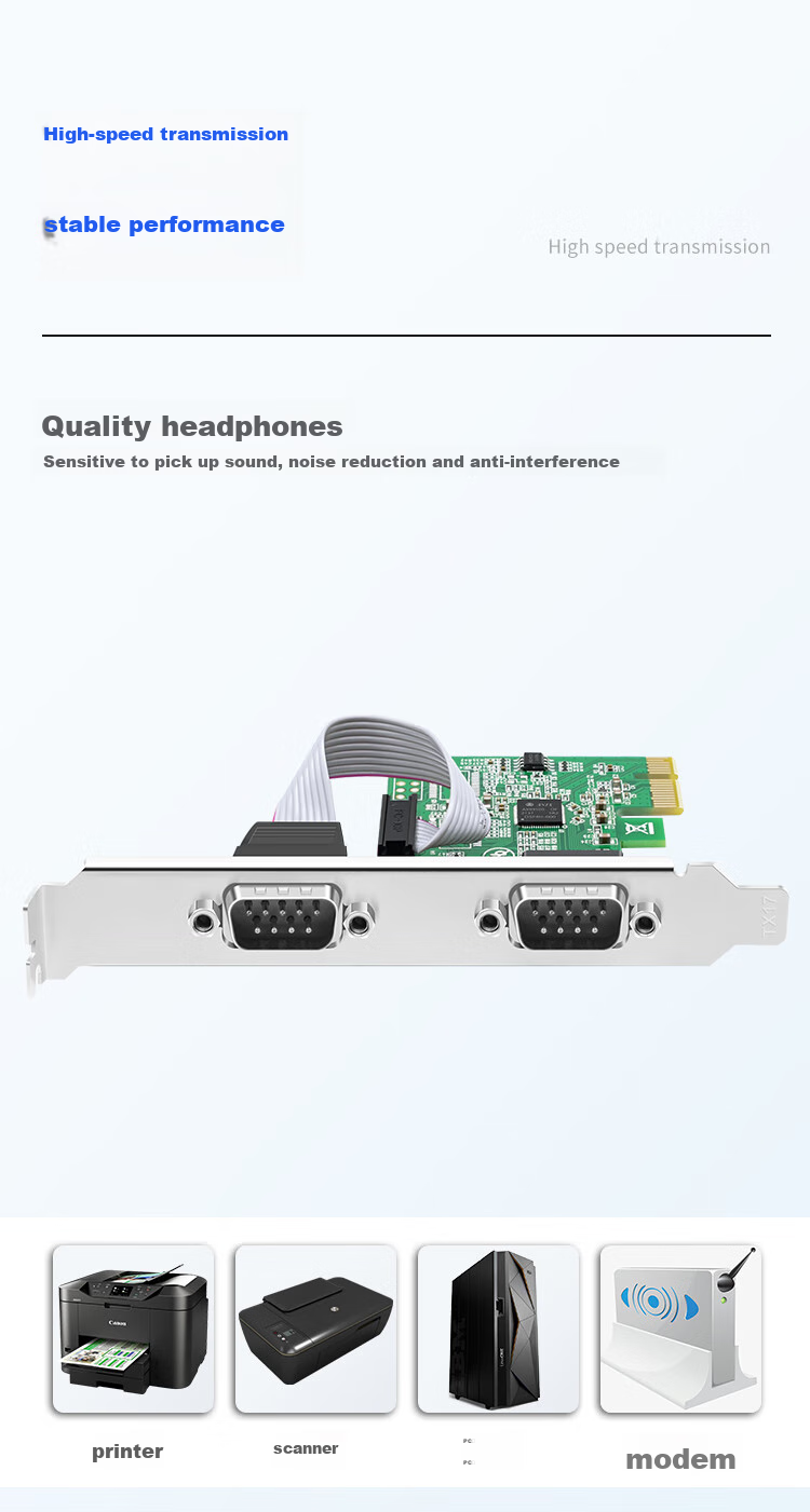 EB-LINK PCI Serial Port Card, Computer COM Port Expansion Card, RS232 Industrial Computer, 9-Pin Adapter Card 4