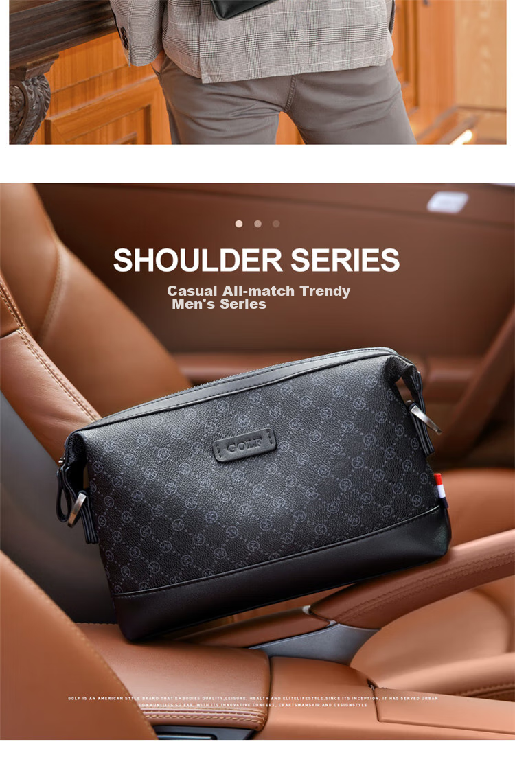 GOLF Shoulder Bag for Men, Printed Water-Resistant Large Capacity Trendy Crossbody Bag, Multifunctional Hand-Held Bag, Casual Fashion Waist Pack 5I597258J Black 3