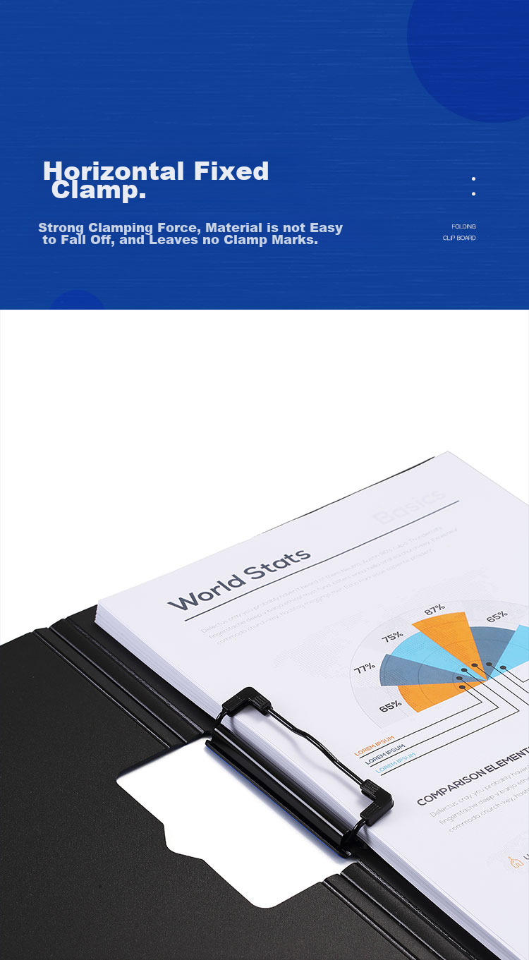 COMIX FPP Vertical Folding Board Clip Conference Folder A4 Thickened Hard File Folder Poetry Recitation Contract Clipboard Exam Paper Document Storage Folder Menu Folder EA8009 4