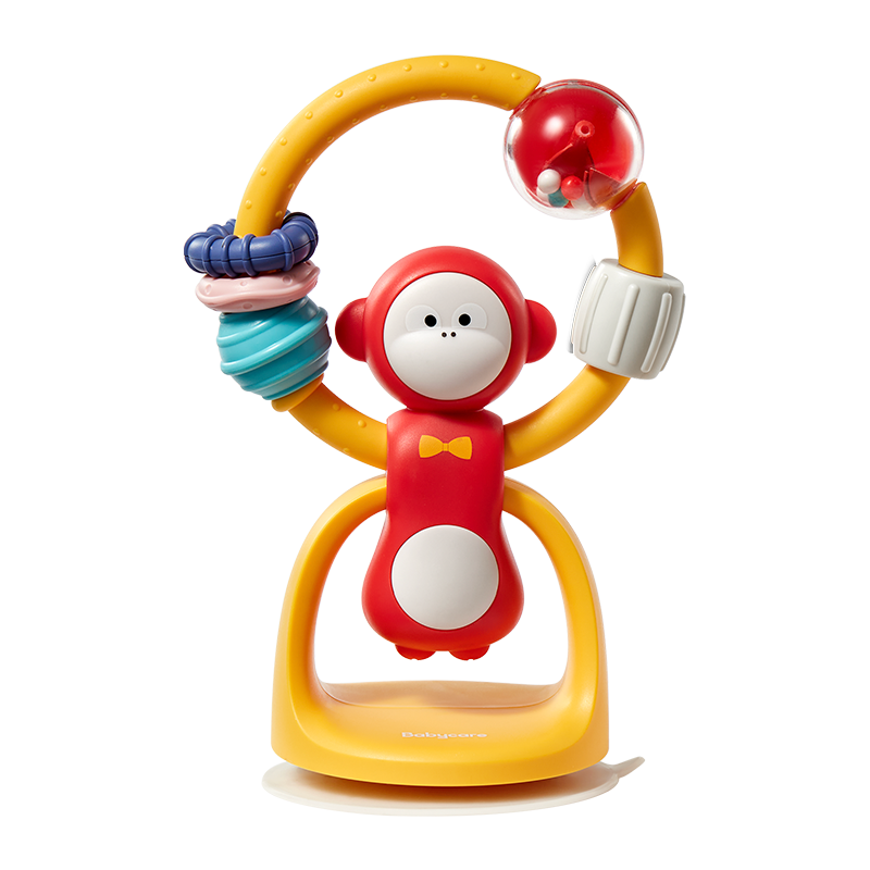 Babycare Baby Feeding High Chair Suction Cup Toy, 0-1 Year Old Infant Comfort Rattle, Children's Hand Rattle - Monkey Rattle