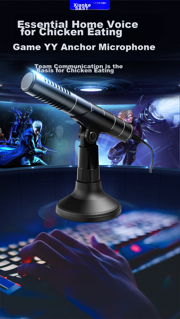 SAST OK-57B Computer Microphone for Desktop, Laptop, Conference, Online Classes, Video Games, Remote Voice Broadcasting, PUBG, USB Sound Card Wired Mic Condenser 14