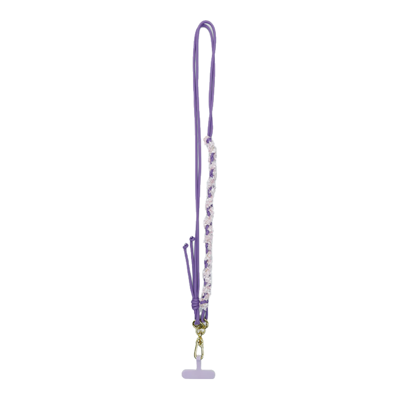 ESCASE Phone Lanyard Crossbody Neck Strap Anti-loss Chain Dopamine Floral Anti-theft Durable Travel Hands-free Glowing Purple