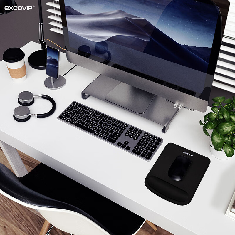 YesCool Breathable Groove Mouse Pad Wrist Rest Extra Large Computer Office Gaming Desk Mat Wrist Support Palm Rest Unisex Gradient Gray 0607 3