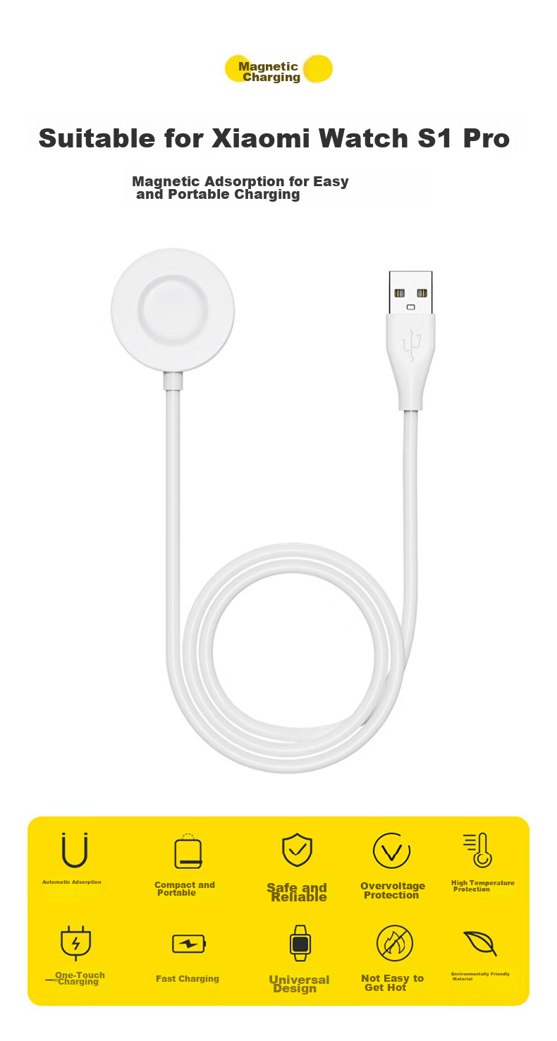 CangHua Compatible with Xiaomi Watch S1 Pro Charger, Xiaomi Watch S1 Pro Charging Cable, Magnetic Fast-Charging Dock, Smartwatch Accessories 2
