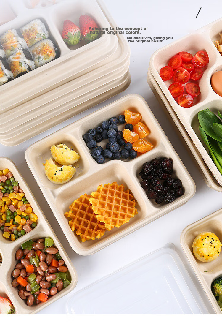 Youjialiangpin Disposable Food Containers, Microwave-Safe, Biodegradable, with Lids, Thickened, Food-Grade, Takeout Boxes And Bowls, 1200ml*10 Sets 9