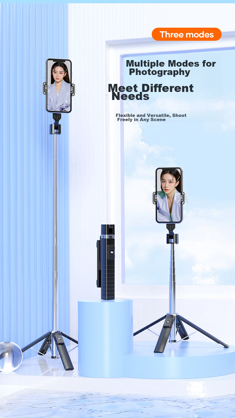 Bkayp Mini Selfie Stick Handheld Bluetooth Photography Gadget Portable Bluetooth Remote Control Desktop Handheld Vlog TikTok Outdoor Suitable for Android And Apple [No Light] 11