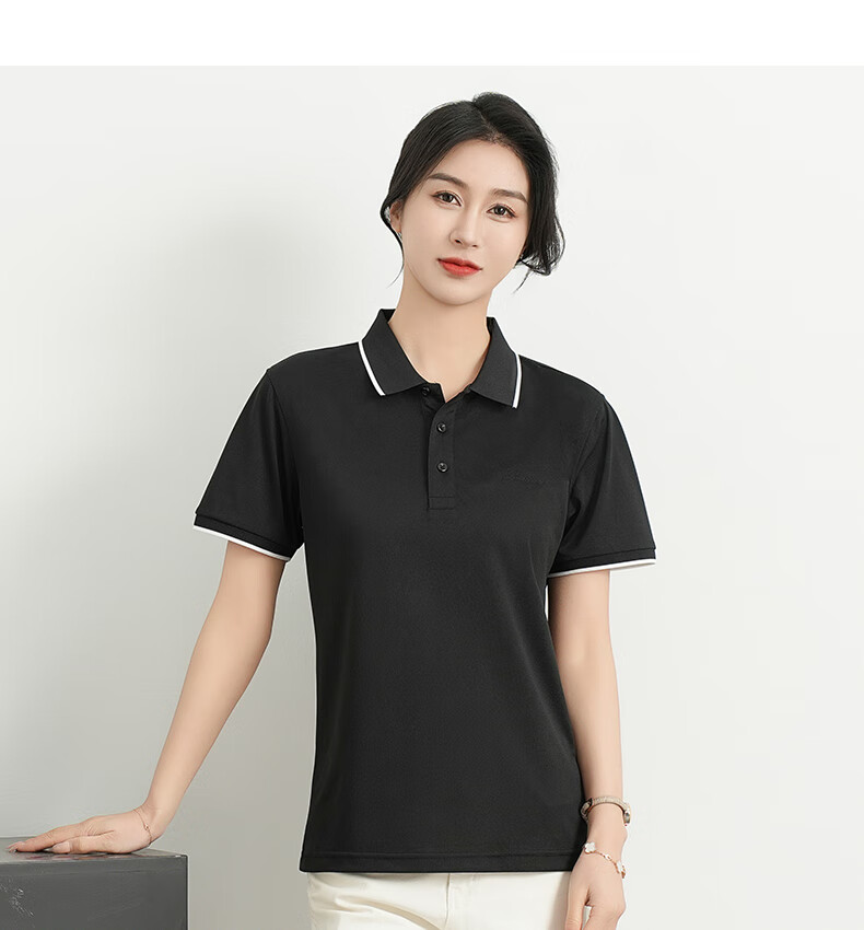 ROMON Ice Silk Short-Sleeve T-Shirt for Women, Summer POLO Collar Undershirt, Casual Business Commute Workwear, Cool-Feeling Lapel Top 11