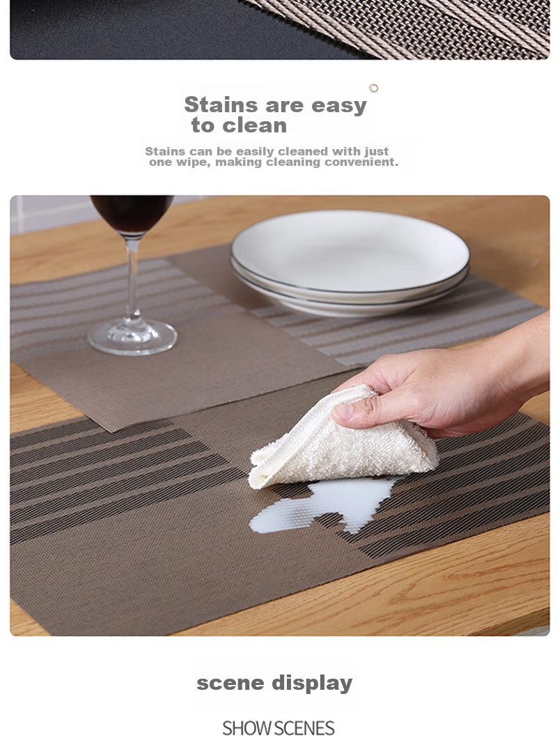 MENGTING Table Mat And Coaster Set, Western-Style Placemats And Coasters, Heat-Resistant And Insulated, Set of 4, 45*30cm, 3027 6
